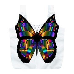 Abstract Animal Art Butterfly Full Print Recycle Bag (l) by Sudhe