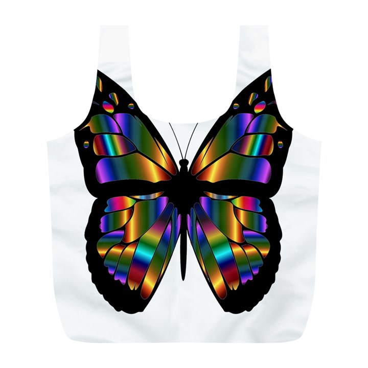 Abstract Animal Art Butterfly Full Print Recycle Bag (L)