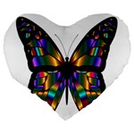 Abstract Animal Art Butterfly Large 19  Premium Flano Heart Shape Cushions Back