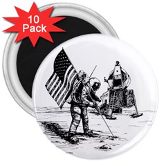 Apollo Moon Landing Nasa Usa 3  Magnets (10 Pack)  by Sudhe