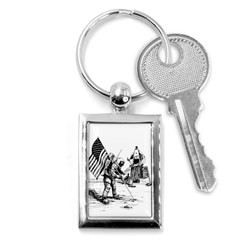 Apollo Moon Landing Nasa Usa Key Chains (rectangle)  by Sudhe