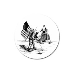 Apollo Moon Landing Nasa Usa Magnet 3  (round) by Sudhe