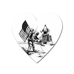 Apollo Moon Landing Nasa Usa Heart Magnet by Sudhe