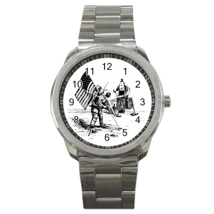 Apollo Moon Landing Nasa Usa Sport Metal Watch