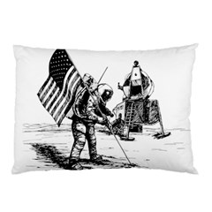 Apollo Moon Landing Nasa Usa Pillow Case by Sudhe