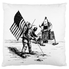 Apollo Moon Landing Nasa Usa Large Cushion Case (one Side) by Sudhe