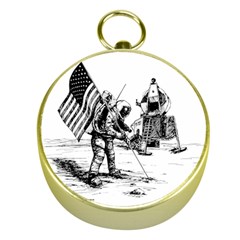 Apollo Moon Landing Nasa Usa Gold Compasses by Sudhe