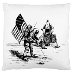 Apollo Moon Landing Nasa Usa Large Flano Cushion Case (one Side) by Sudhe