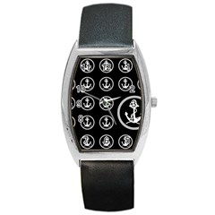 Anchor Pattern Barrel Style Metal Watch by Sudhe