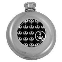 Anchor Pattern Round Hip Flask (5 Oz) by Sudhe