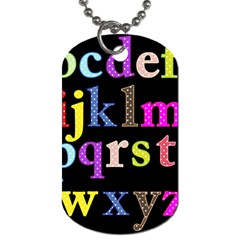 Alphabet Letters Colorful Polka Dots Letters In Lower Case Dog Tag (two Sides) by Sudhe