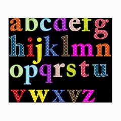 Alphabet Letters Colorful Polka Dots Letters In Lower Case Small Glasses Cloth (2-side) by Sudhe