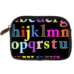 Alphabet Letters Colorful Polka Dots Letters In Lower Case Digital Camera Leather Case by Sudhe