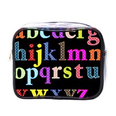 Alphabet Letters Colorful Polka Dots Letters In Lower Case Mini Toiletries Bag (one Side) by Sudhe