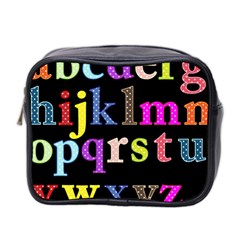 Alphabet Letters Colorful Polka Dots Letters In Lower Case Mini Toiletries Bag (two Sides) by Sudhe