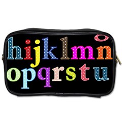 Alphabet Letters Colorful Polka Dots Letters In Lower Case Toiletries Bag (one Side) by Sudhe