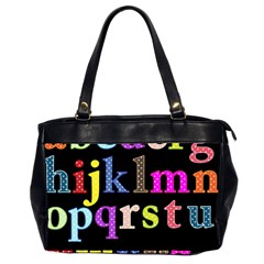 Alphabet Letters Colorful Polka Dots Letters In Lower Case Oversize Office Handbag (2 Sides) by Sudhe