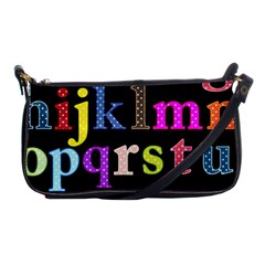 Alphabet Letters Colorful Polka Dots Letters In Lower Case Shoulder Clutch Bag by Sudhe