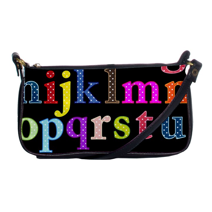 Alphabet Letters Colorful Polka Dots Letters In Lower Case Shoulder Clutch Bag