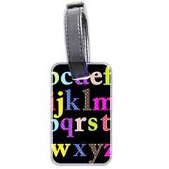 Alphabet Letters Colorful Polka Dots Letters In Lower Case Luggage Tags (two Sides) by Sudhe