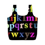 Alphabet Letters Colorful Polka Dots Letters In Lower Case Full Print Recycle Bag (M) Front