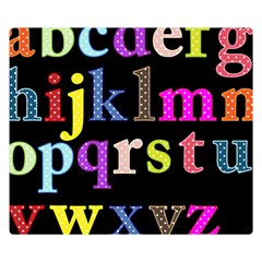 Alphabet Letters Colorful Polka Dots Letters In Lower Case Double Sided Flano Blanket (small)  by Sudhe