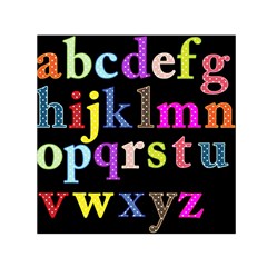 Alphabet Letters Colorful Polka Dots Letters In Lower Case Small Satin Scarf (square) by Sudhe