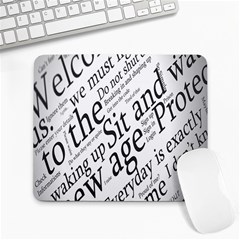 Abstract Minimalistic Text Typography Grayscale Focused Into Newspaper Large Mousepads by Sudhe