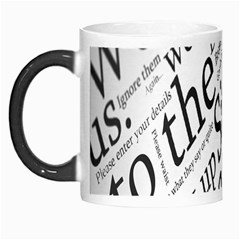 Abstract Minimalistic Text Typography Grayscale Focused Into Newspaper Morph Mugs by Sudhe