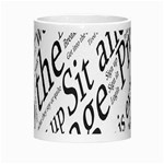 Abstract Minimalistic Text Typography Grayscale Focused Into Newspaper Morph Mugs Center