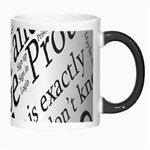 Abstract Minimalistic Text Typography Grayscale Focused Into Newspaper Morph Mugs Right