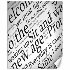 Abstract Minimalistic Text Typography Grayscale Focused Into Newspaper Canvas 16  X 20  by Sudhe