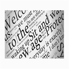 Abstract Minimalistic Text Typography Grayscale Focused Into Newspaper Small Glasses Cloth (2-side) by Sudhe