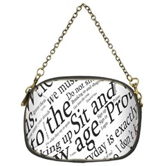 Abstract Minimalistic Text Typography Grayscale Focused Into Newspaper Chain Purse (one Side) by Sudhe