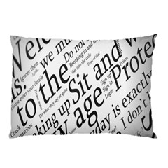 Abstract Minimalistic Text Typography Grayscale Focused Into Newspaper Pillow Case by Sudhe