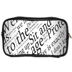 Abstract Minimalistic Text Typography Grayscale Focused Into Newspaper Toiletries Bag (two Sides) by Sudhe