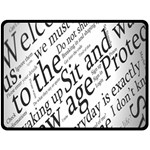 Abstract Minimalistic Text Typography Grayscale Focused Into Newspaper Fleece Blanket (Large)  80 x60  Blanket Front