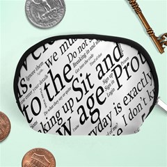 Abstract Minimalistic Text Typography Grayscale Focused Into Newspaper Accessory Pouch (medium) by Sudhe