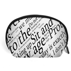 Abstract Minimalistic Text Typography Grayscale Focused Into Newspaper Accessory Pouch (large) by Sudhe