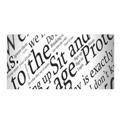 Abstract Minimalistic Text Typography Grayscale Focused Into Newspaper Satin Wrap by Sudhe