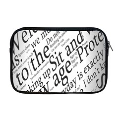 Abstract Minimalistic Text Typography Grayscale Focused Into Newspaper Apple Macbook Pro 17  Zipper Case by Sudhe