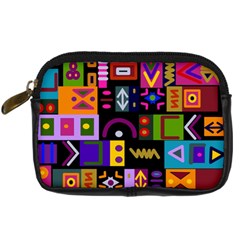 Abstract A Colorful Modern Illustration Digital Camera Leather Case by Sudhe