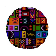 Abstract A Colorful Modern Illustration Standard 15  Premium Round Cushions by Sudhe