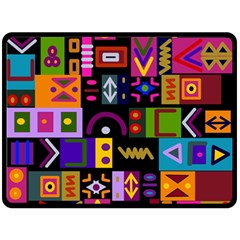 Abstract A Colorful Modern Illustration Double Sided Fleece Blanket (large)  by Sudhe