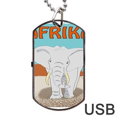 Africa Elephant Animals Animal Dog Tag Usb Flash (two Sides) by Sudhe