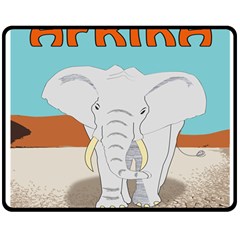 Africa Elephant Animals Animal Double Sided Fleece Blanket (medium)  by Sudhe