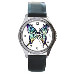 A Colorful Butterfly Round Metal Watch by Sudhe