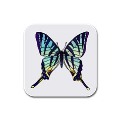 A Colorful Butterfly Rubber Square Coaster (4 Pack)  by Sudhe