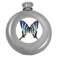 A Colorful Butterfly Round Hip Flask (5 Oz) by Sudhe