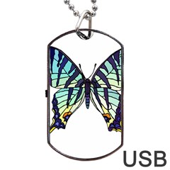 A Colorful Butterfly Dog Tag Usb Flash (one Side) by Sudhe